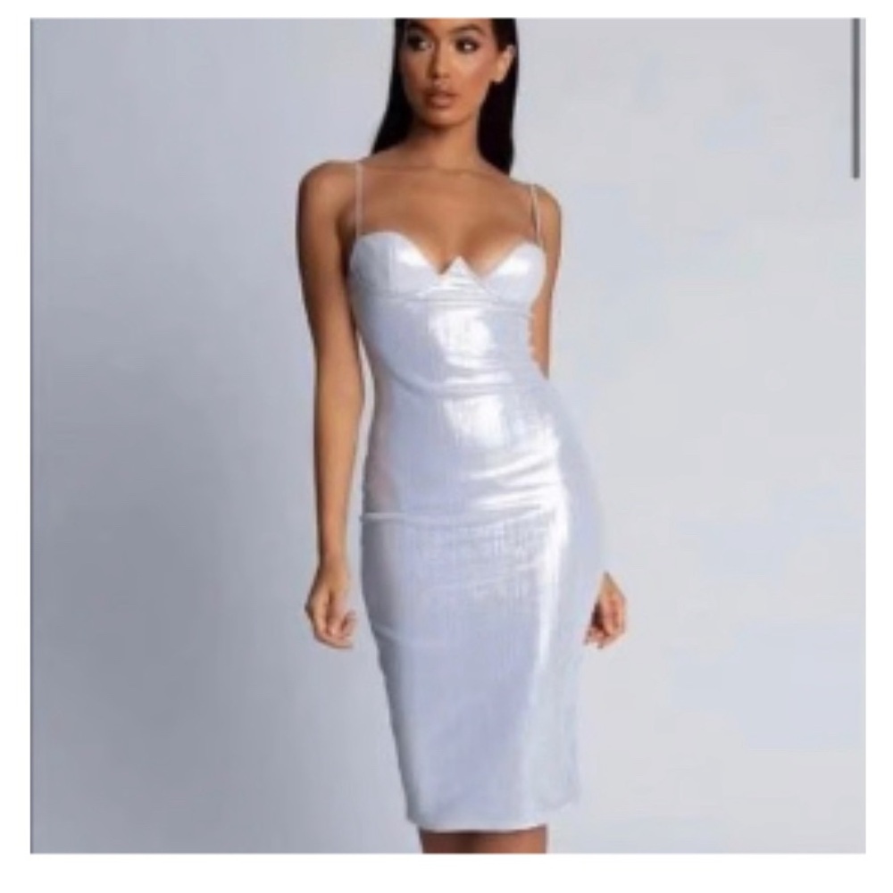 Meshki Silver Body-Con dress